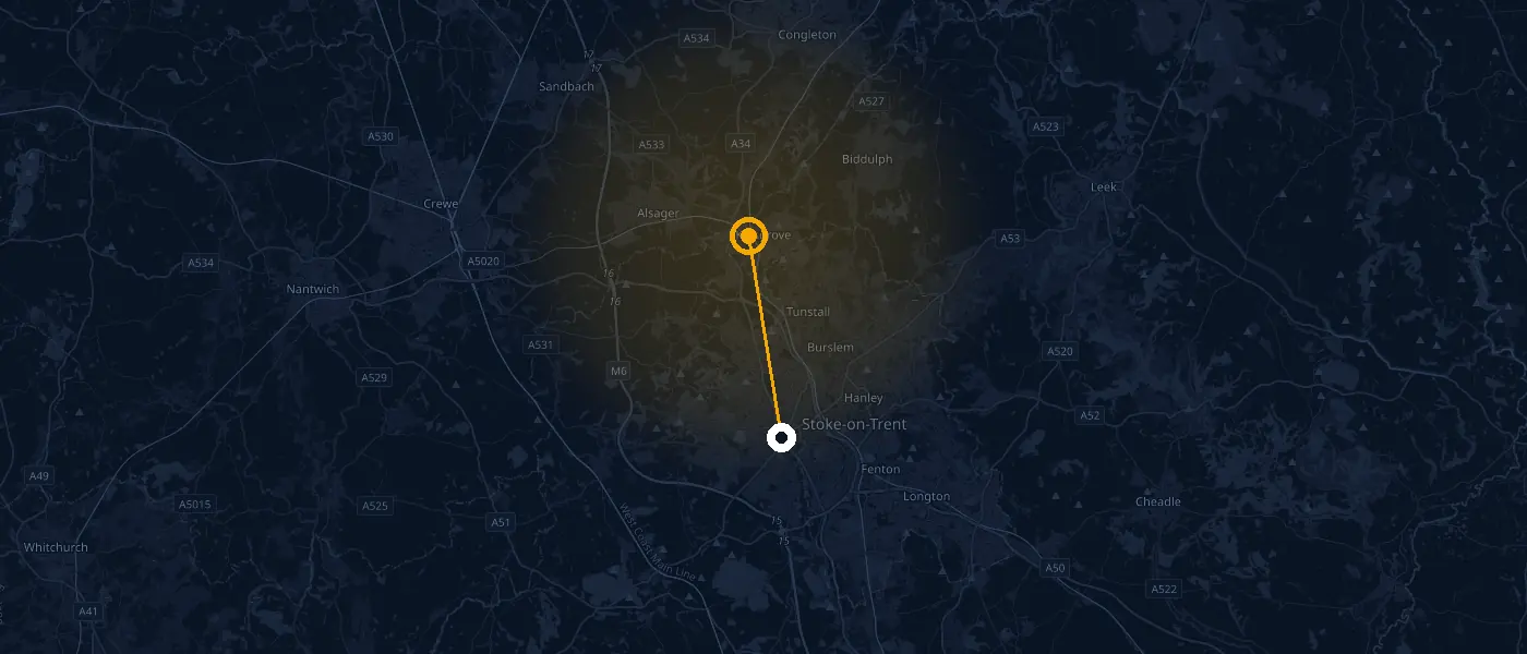 Coverage map: Auto Lock And Key travels from our Kidsgrove unit to Newcastle-under-Lyme